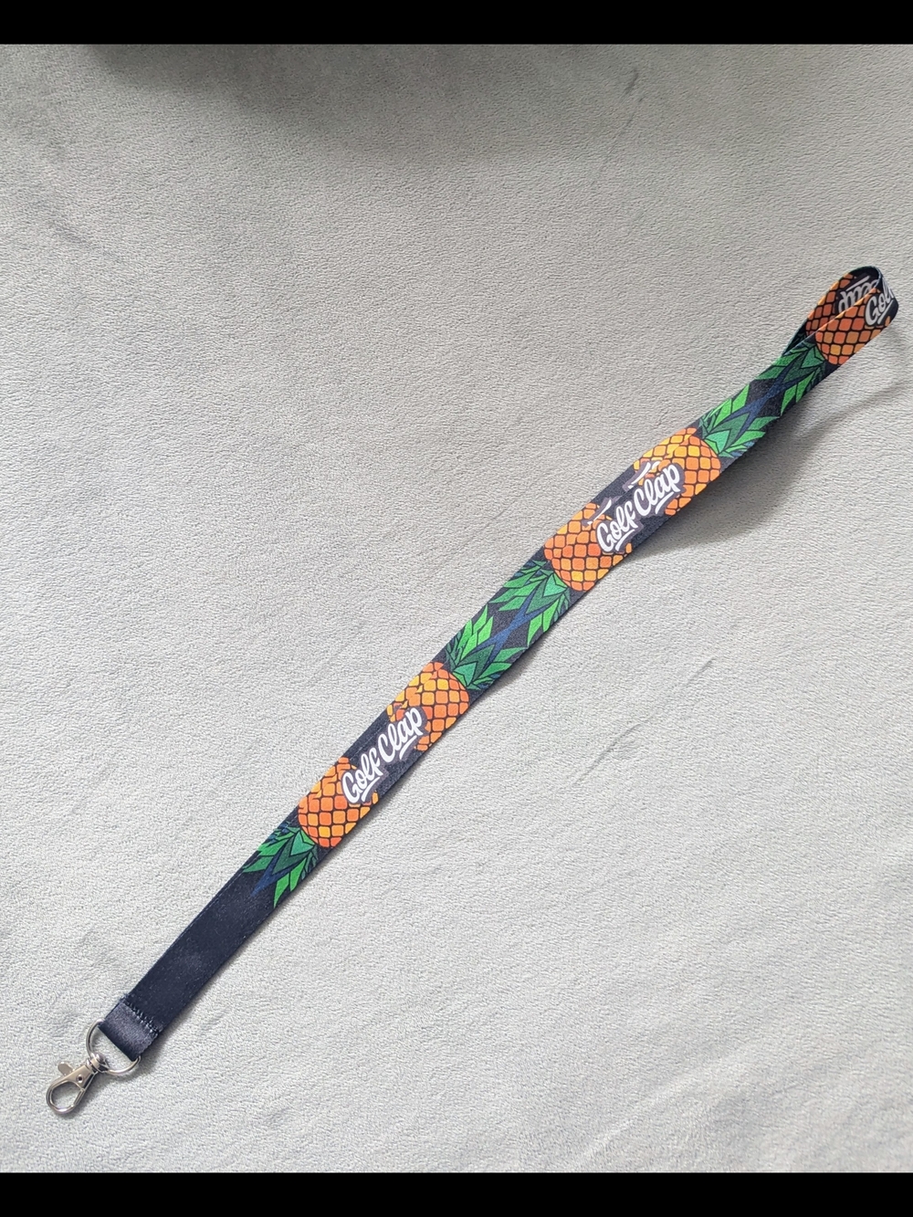 Golf Clap Pineapple Print Lanyard with Swivel Clip